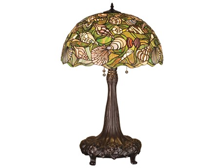 Meyda Seashell Bronze Tiffany Table Lamp