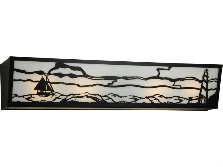 Meyda Tiffany Lighthouse With Sailboat Four Light Vanity Light 139331