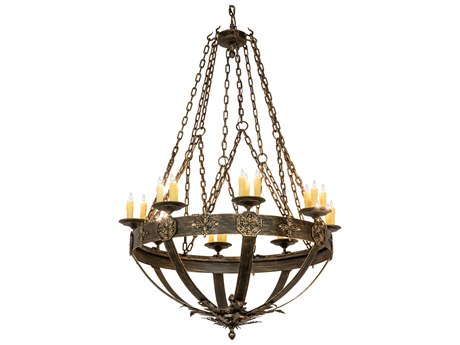 Meyda Neapolis 24-Light Black Gold Candelabra Chandelier
