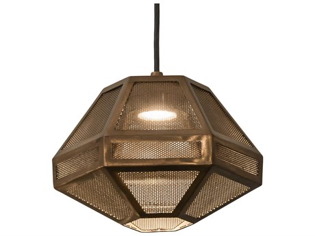 Meyda Nidos 1-Light Antique Copper LED Geometric Mini Pendant