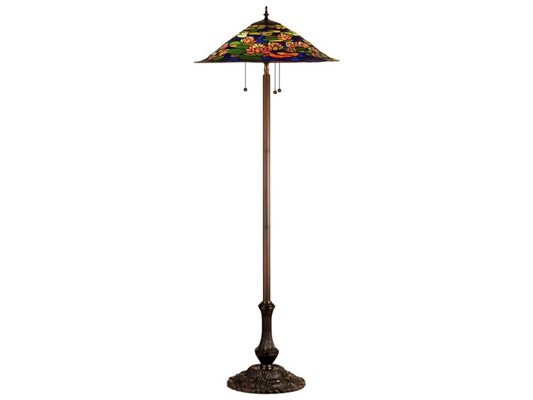Meyda Pond Lily Bronze Tiffany Floor Lamp