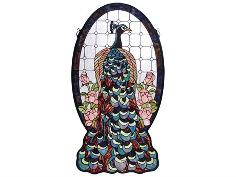Meyda Peacock Profile Stained Glass Window