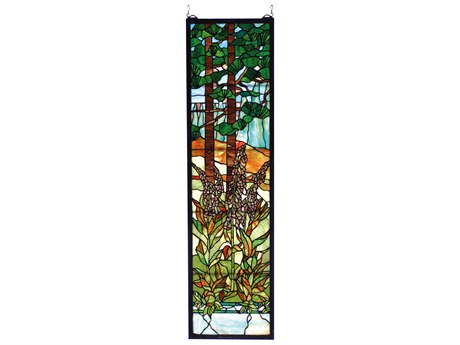 Meyda Foxgloves Stained Glass Window