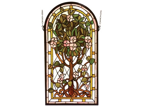 Meyda Arched Tree of Life Stained Glass Window