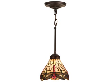 Meyda Nouveau 1-Light Bronze Tiffany Mini Pendant