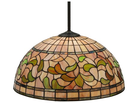 Meyda Nouveau 20" 1-Light Bronze Tiffany Dome Pendant