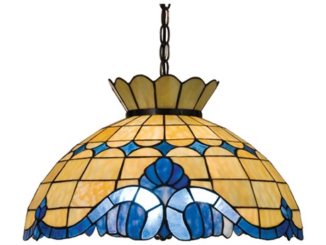 Meyda Baroque 20" 3-Light Brown Tiffany Pendant