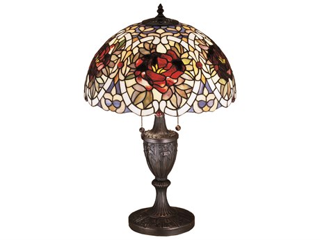 Meyda Renaissance Rose Bronze Tiffany Table Lamp