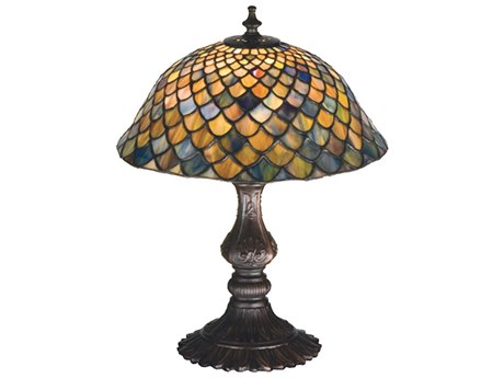 Meyda Fishscale Accent Bronze Tiffany Table Lamp