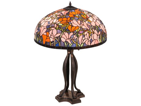 Meyda Magnolia Bronze Tiffany Table Lamp