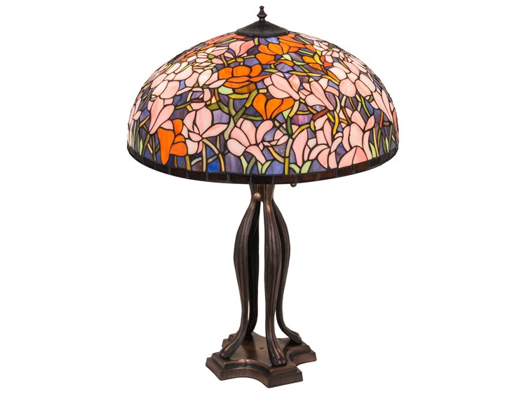 Meyda Magnolia Bronze Tiffany Table Lamp