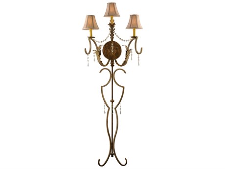 Meyda Nouveau 3-Light Gold Wall Sconce