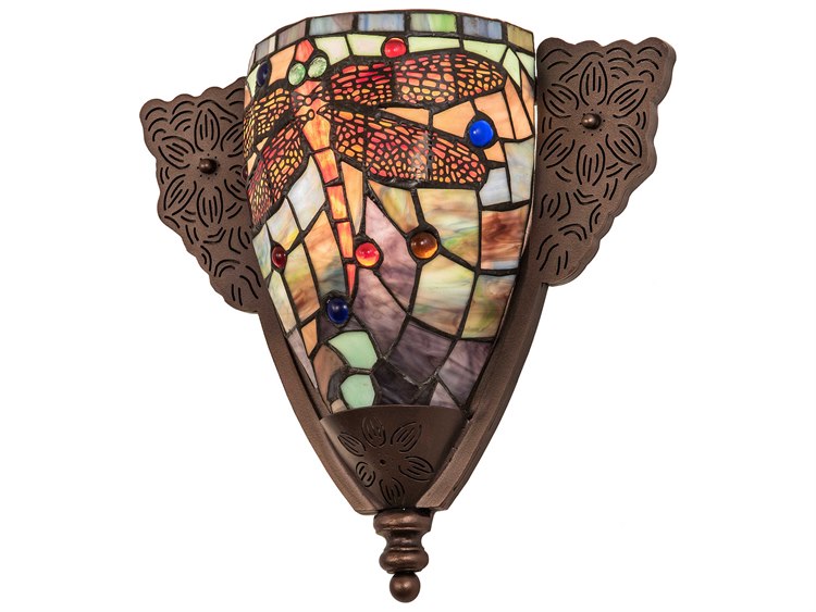 Meyda Nouveau 1-Light Bronze Tiffany Wall Sconce