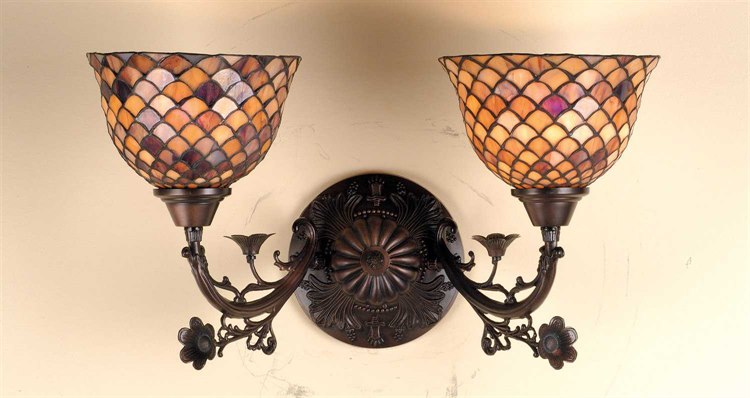 Meyda Nouveau 2-Light Bronze Tiffany Wall Sconce