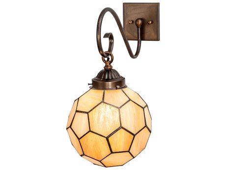 Meyda Pallavolo 1-Light Antique Copper Off White Glass Wall Sconce