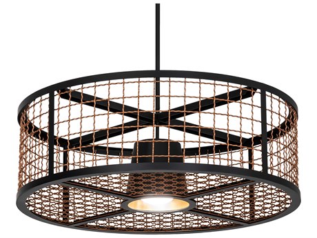Meyda Paloma Golpe 1-Light Flat Black Metallic Bronze Pendant