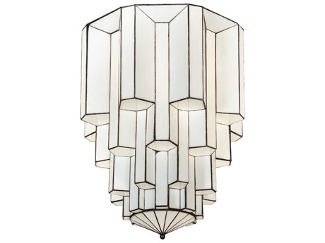 Meyda Paramount 1-Light Black Glass Cylinder Flush Mount