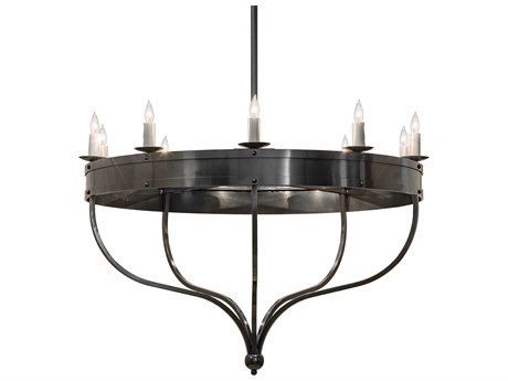 Meyda Parnella 10-Light Black White Candelabra Chandelier