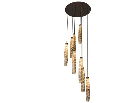 Meyda 8-Light Bronze Glass Pendant