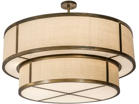 Meyda 6-Light Copper Drum Tiered Pendant