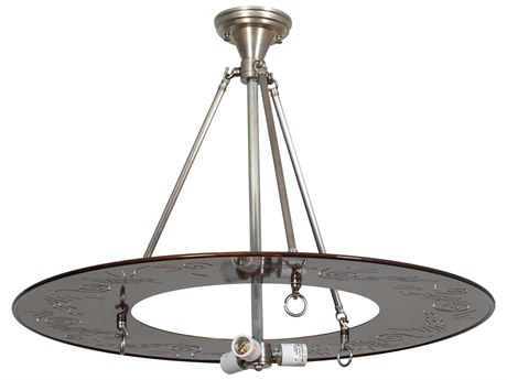 Meyda 3-Light Nickel Transparent Copper Geometric Round Pendant