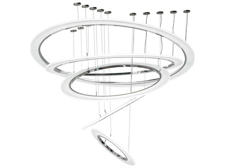 Meyda Anillo Led Steel Glass Round Tiered Pendant