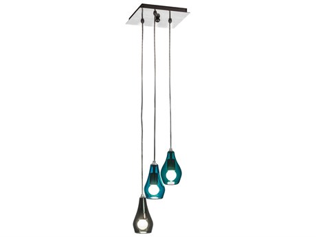 Meyda 3-Light Blue Glass Pendant