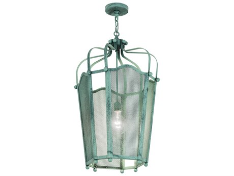Meyda Citadel 1-Light Green Glass Pendant
