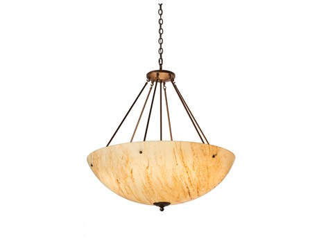 Meyda 8-Light Bronze Glass Bowl Pendant