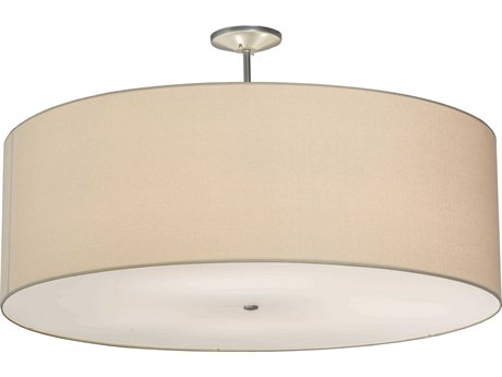 Meyda 8-Light Nickel Glass Drum Pendant