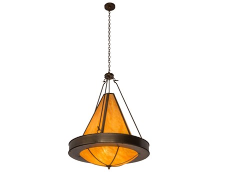 Meyda 6-Light Copper Glass Pendant