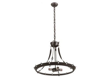 Meyda 4-Light Bronze Glass Pendant