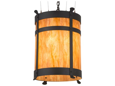 Meyda 6-Light Brown Cylinder Pendant