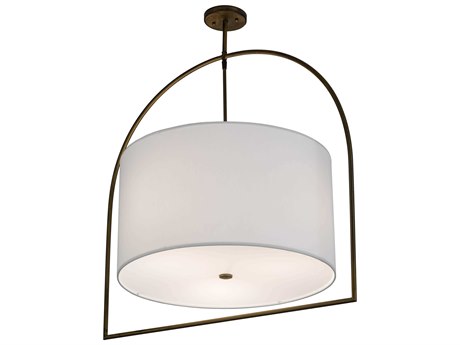 Meyda 3-Light Steel Glass Drum Pendant