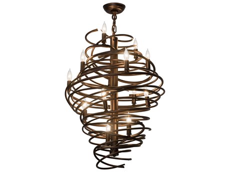 Meyda Cyclone 13-Light Bronze Glass Pendant