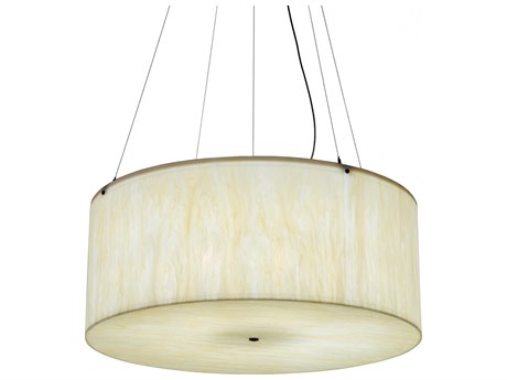 Meyda 8-Light Bronze Glass Drum Pendant