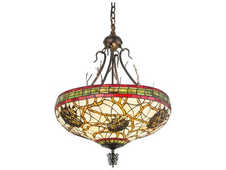 Meyda 4-Light Brown Glass Tiffany Pendant