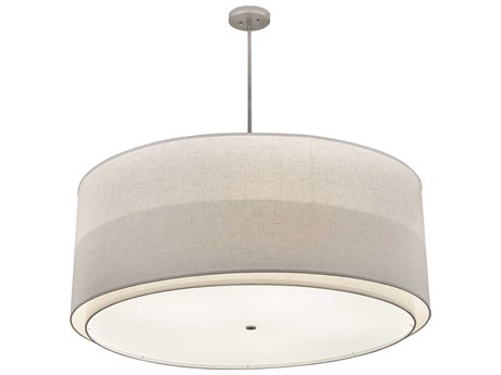 Meyda 5-Light Nickel Glass Drum Pendant