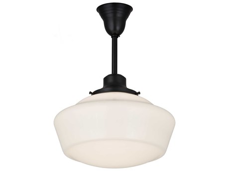 Meyda Revival Schoolhouse 1-Light Brown Glass Pendant