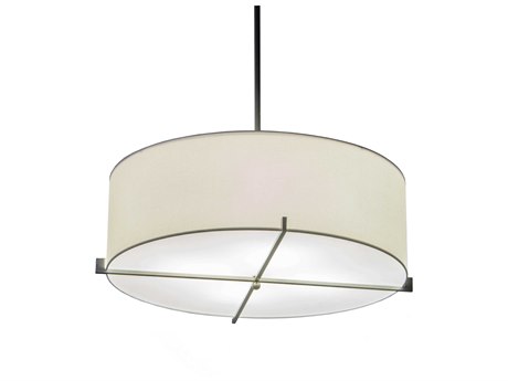 Meyda 4-Light Nickel Glass LED Drum Pendant