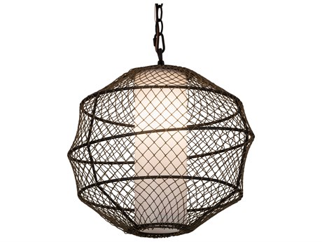 Meyda 1-Light Bronze Glass Cylinder Pendant