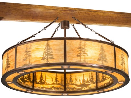 Meyda 8 Copper Glass Round Pendant