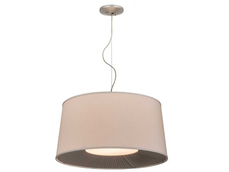Meyda Bruges 4-Light Nickel Glass Drum Pendant