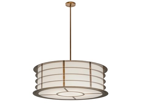 Meyda 6-Light Gold Glass Drum Pendant