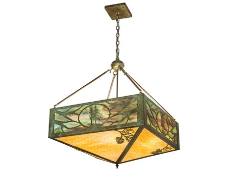 Meyda Balsam Pine 6 Brown Glass Pendant