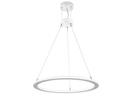 Meyda Anillo Led White Glass Round Pendant