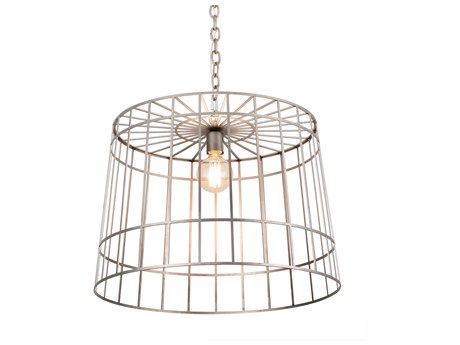 Meyda 1-Light Silver Glass Drum Pendant
