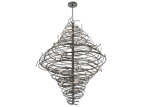 Meyda Cyclone 36-Light Black Glass Tiered Pendant