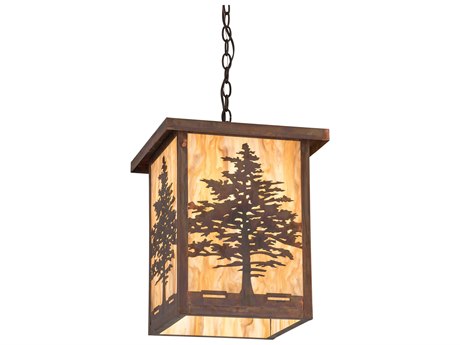 Meyda Tamarack 1-Light Copper Glass Pendant