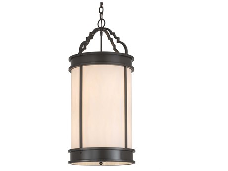 Meyda Wyant 6-Light Bronze Glass Cylinder Pendant